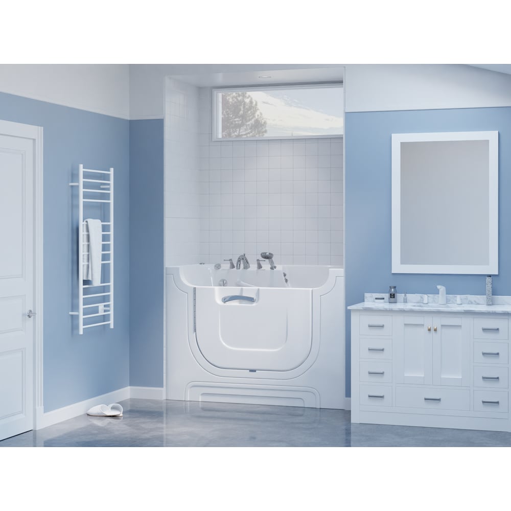 5 Ft. Wheelchair Accessible Left Drain Walk-In Whirlpool Bathtub in White