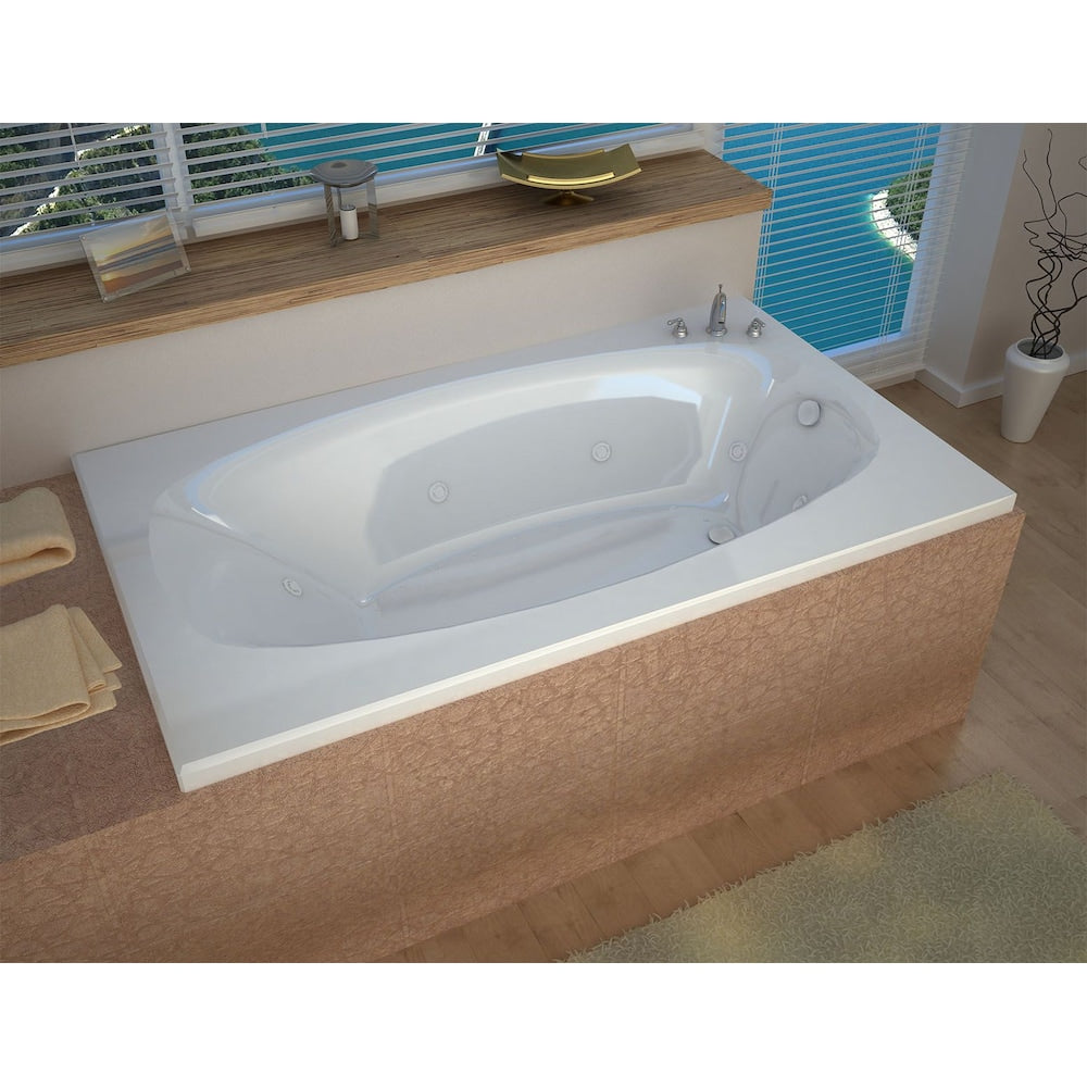 Tiger's Eye Diamond 6 ft. Acrylic Drop-in Right Drain Rectangular Whirlpool and Air Bathtub in White