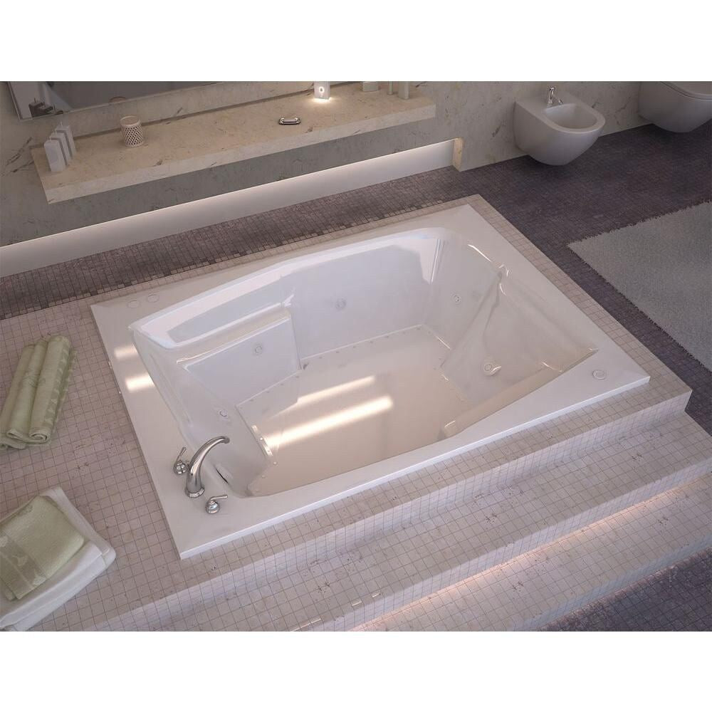 Amethyst Diamond 6 Ft. Acrylic Drop-in Left Drain Rectangular Whirlpool and Air Bathtub in White