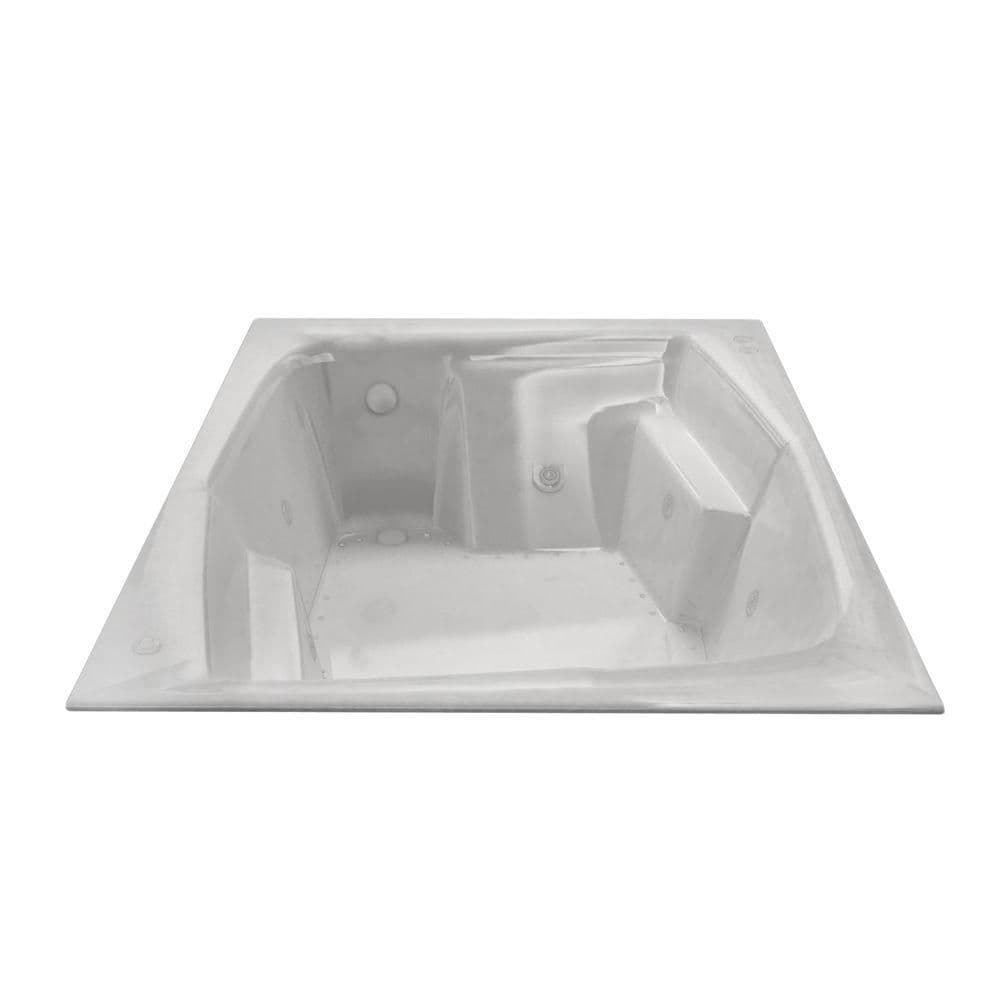 Amethyst Diamond 6 Ft. Acrylic Drop-in Left Drain Rectangular Whirlpool and Air Bathtub in White