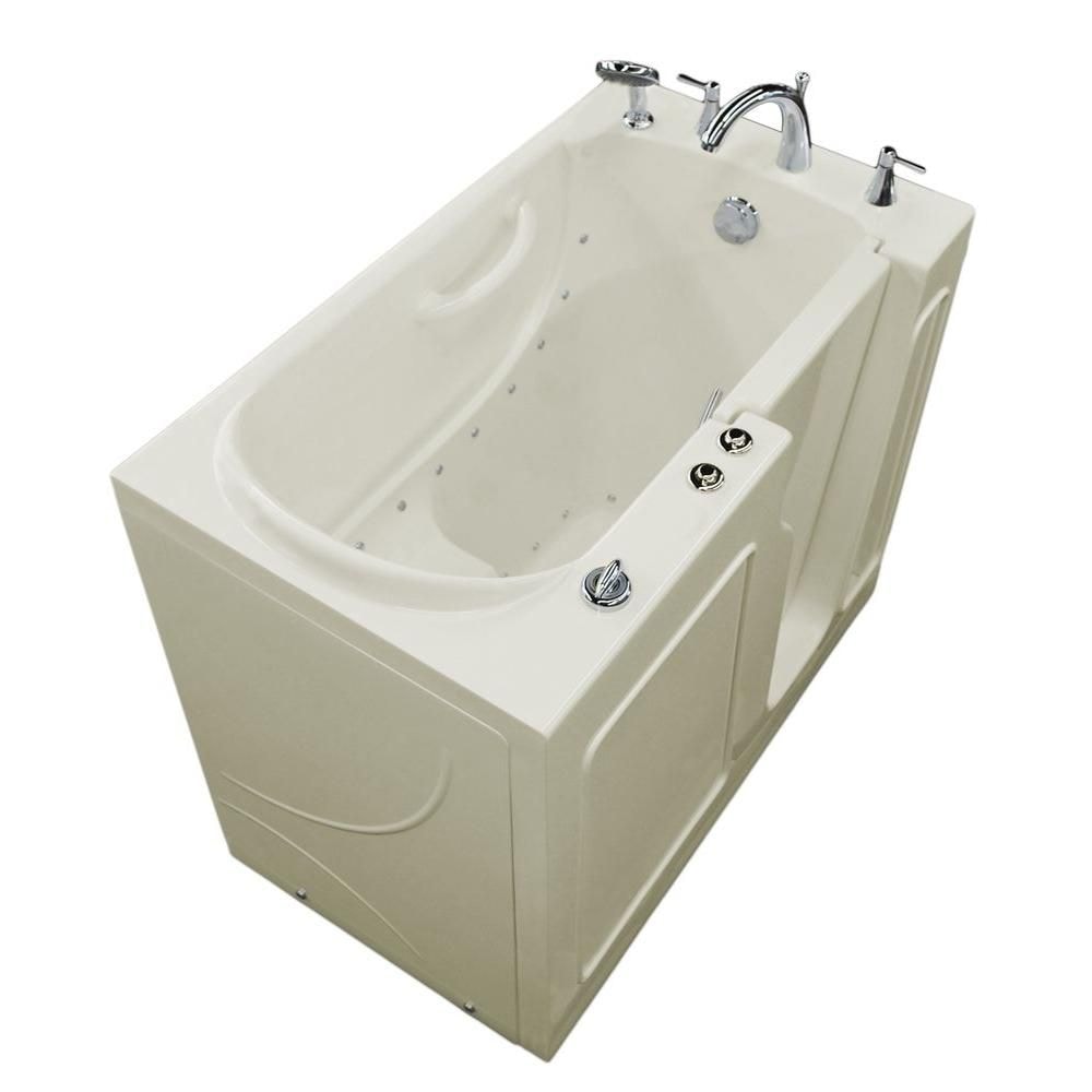 3 ft. 9-inch Right Drain Walk-In Air Bathtub in Biscuit