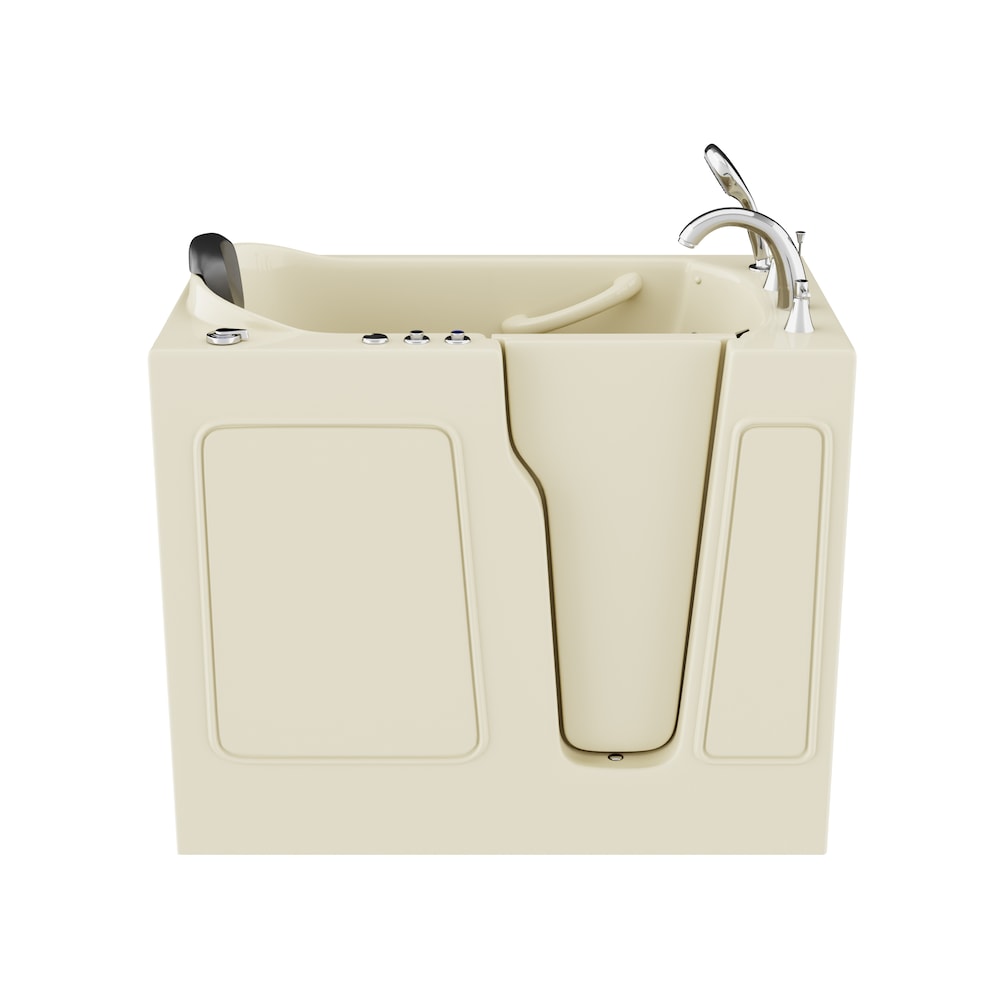 3 ft. 9-inch Right Drain Walk-In Whirlpool and Air Bathtub in Biscuit