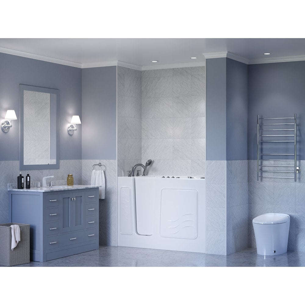 4 ft. 5-inch Left Drain Walk-In Whirlpool and Air Bathtub in White