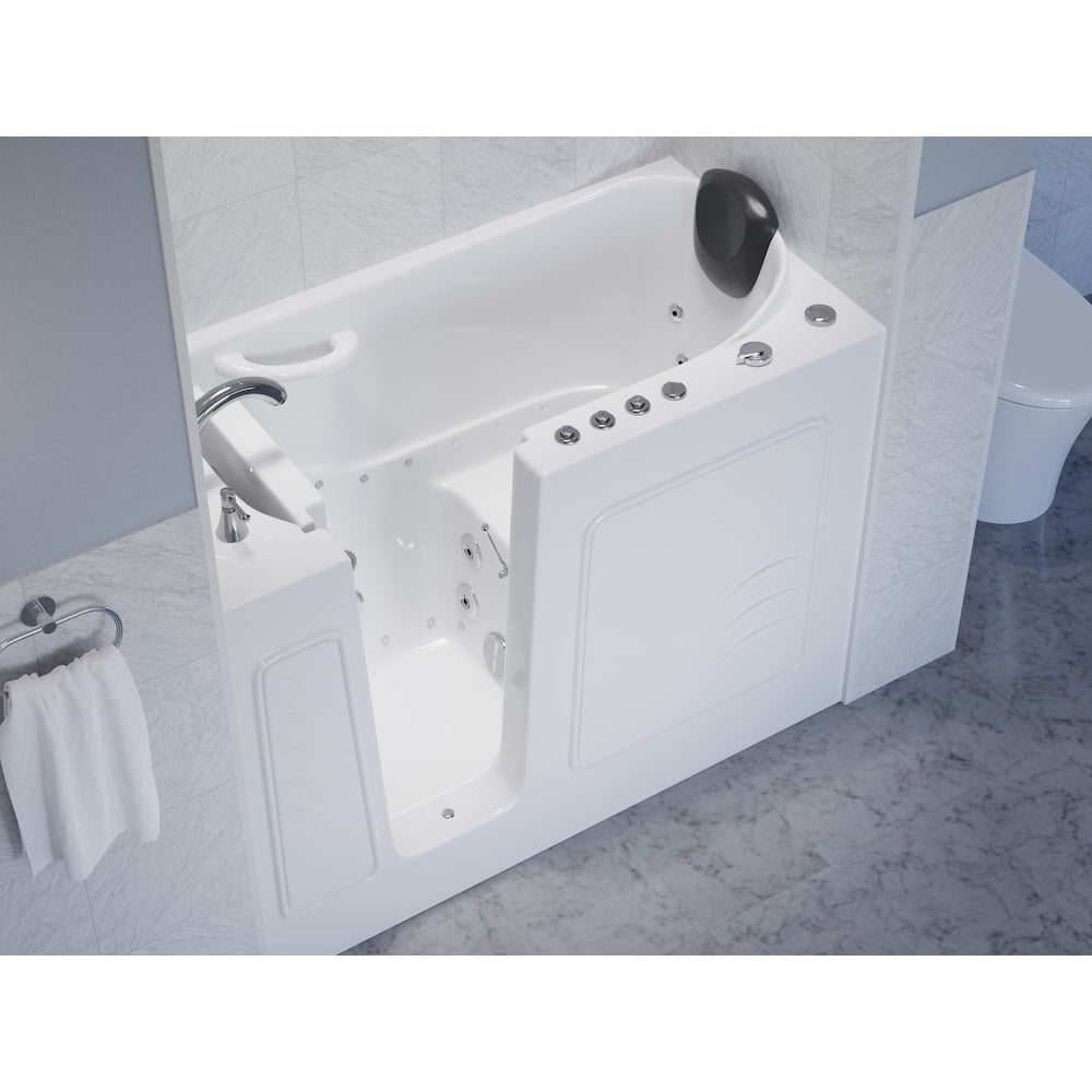 4 ft. 5-inch Left Drain Walk-In Whirlpool and Air Bathtub in White