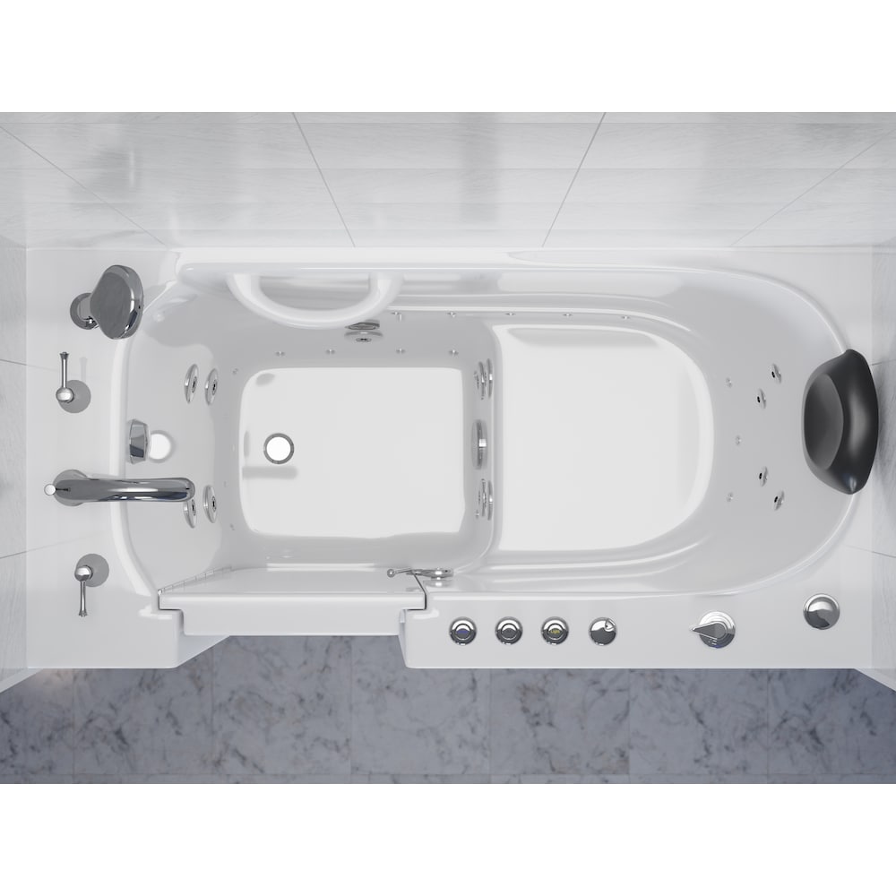 4 ft. 5-inch Left Drain Walk-In Whirlpool and Air Bathtub in White
