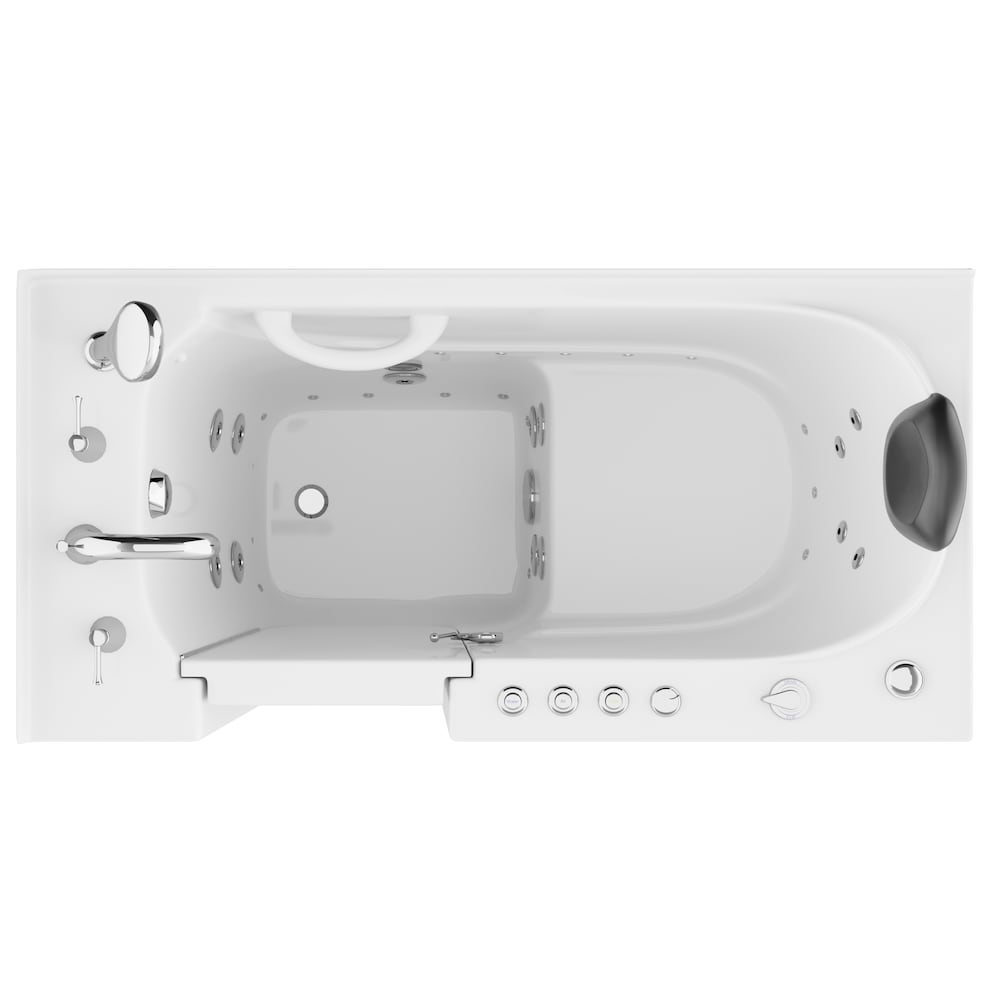 4 ft. 5-inch Left Drain Walk-In Whirlpool and Air Bathtub in White