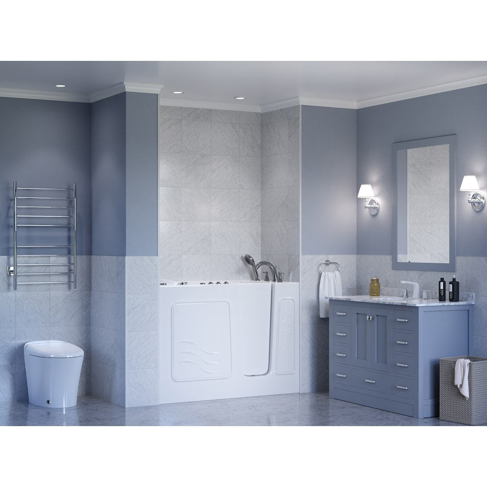 4.5 ft. Right Drain Walk-In Whirlpool and Air Bath Tub in White