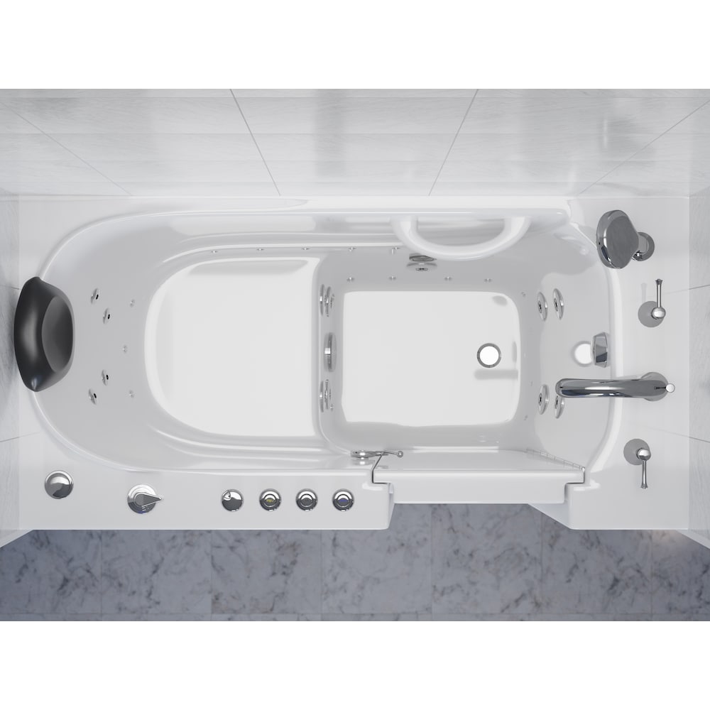 4.5 ft. Right Drain Walk-In Whirlpool and Air Bath Tub in White