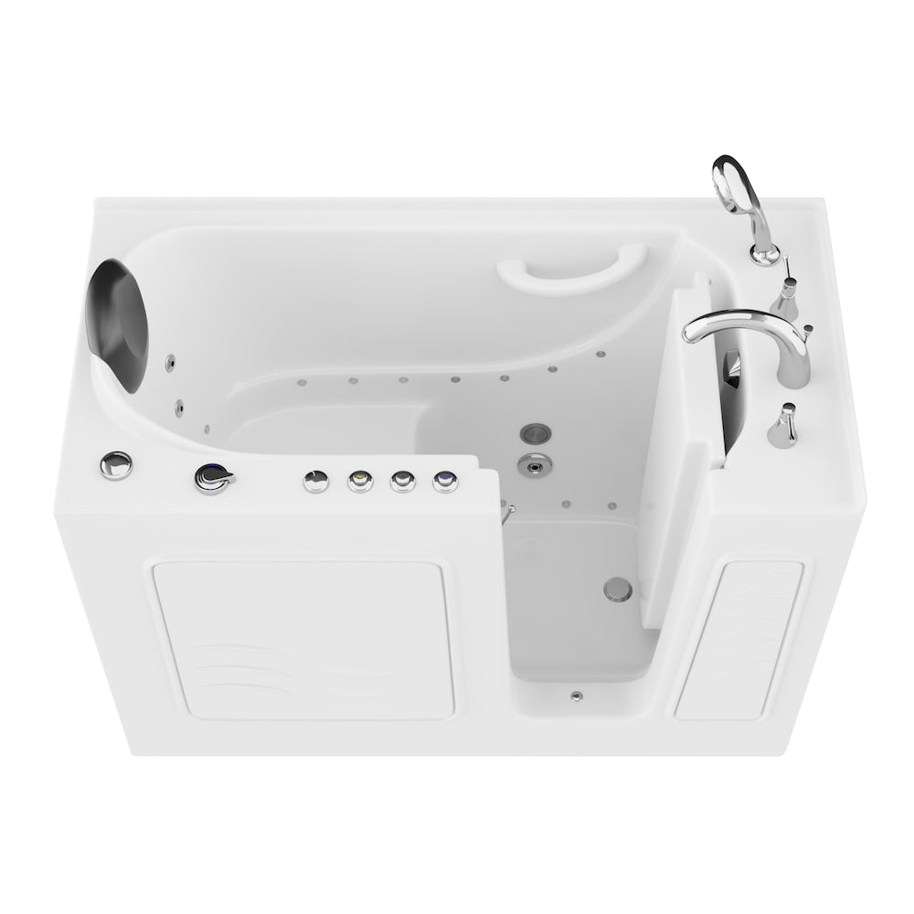 4.5 ft. Right Drain Walk-In Whirlpool and Air Bath Tub in White
