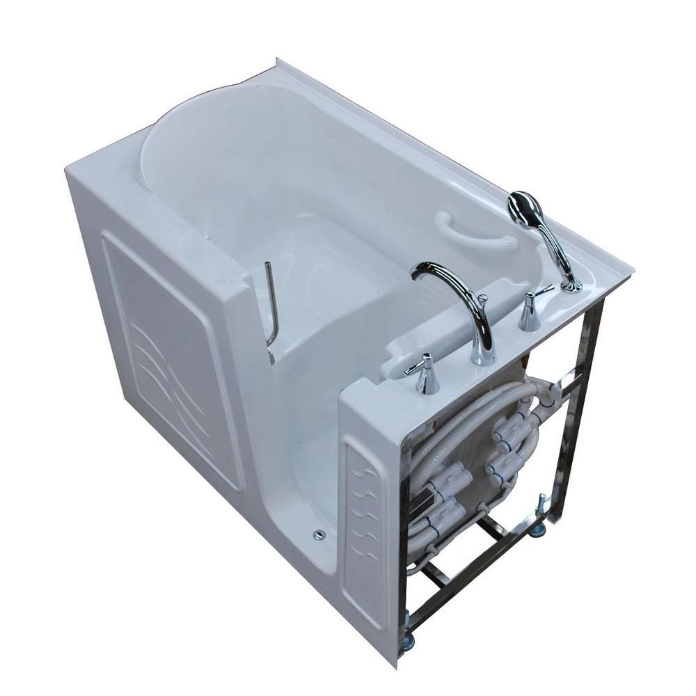 4 ft. 5-inch Right Drain Walk-In Bathtub in White
