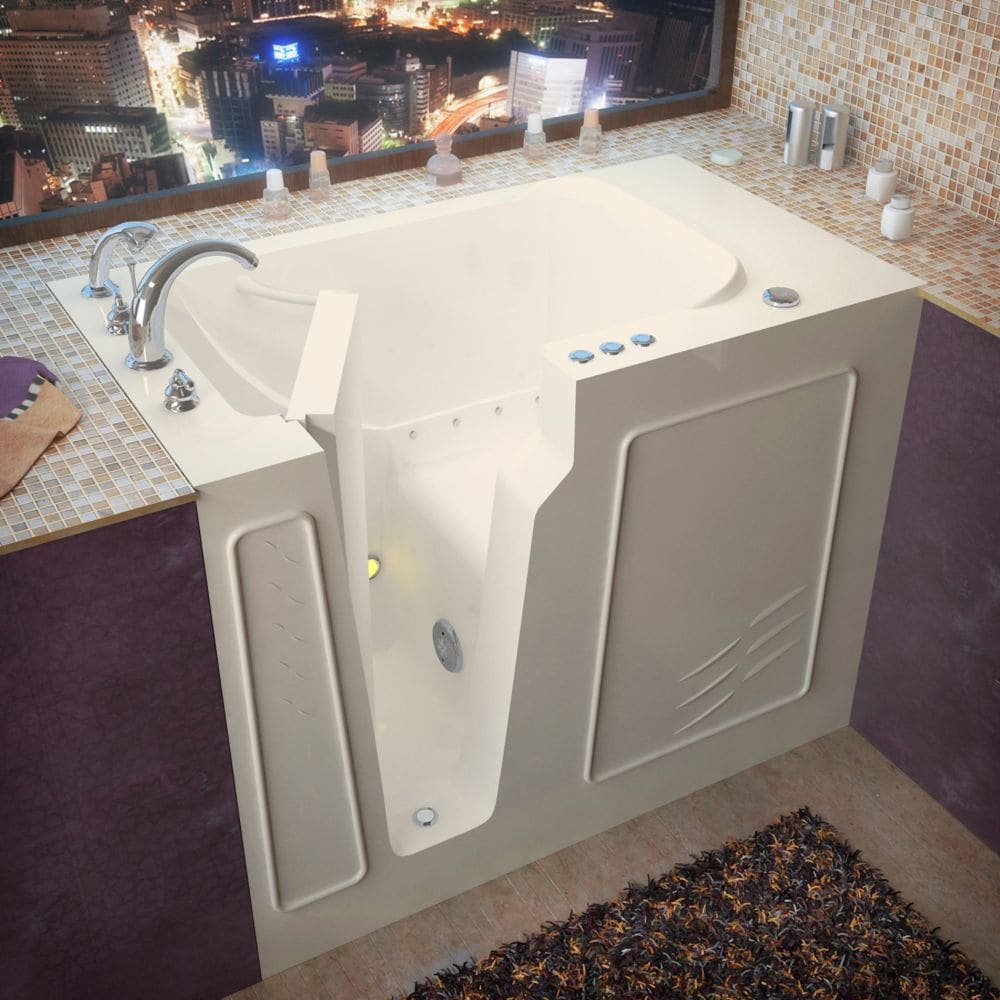 4 ft. 4-inch Left Drain Walk-In Air Bathtub in Biscuit