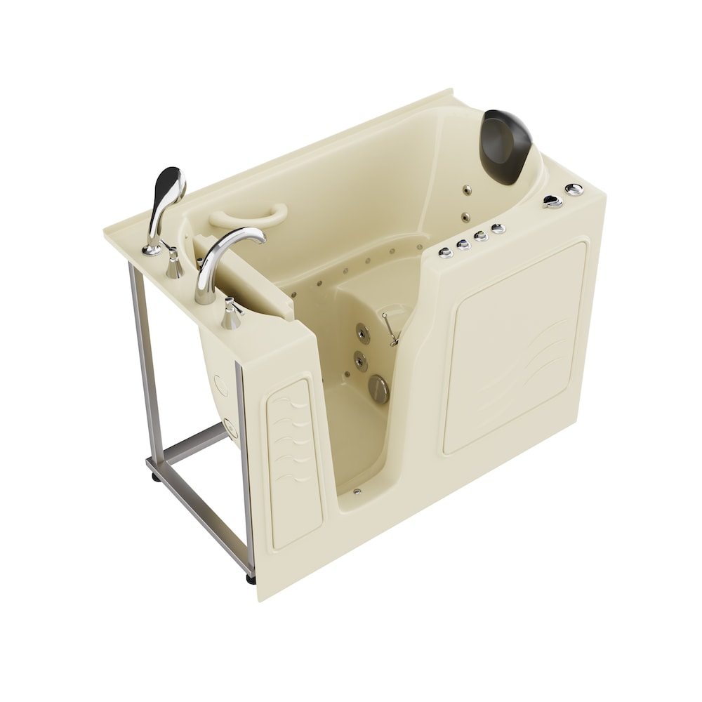 4 ft. 4-inch Left Drain Walk-In Whirlpool and Air Bathtub in Biscuit