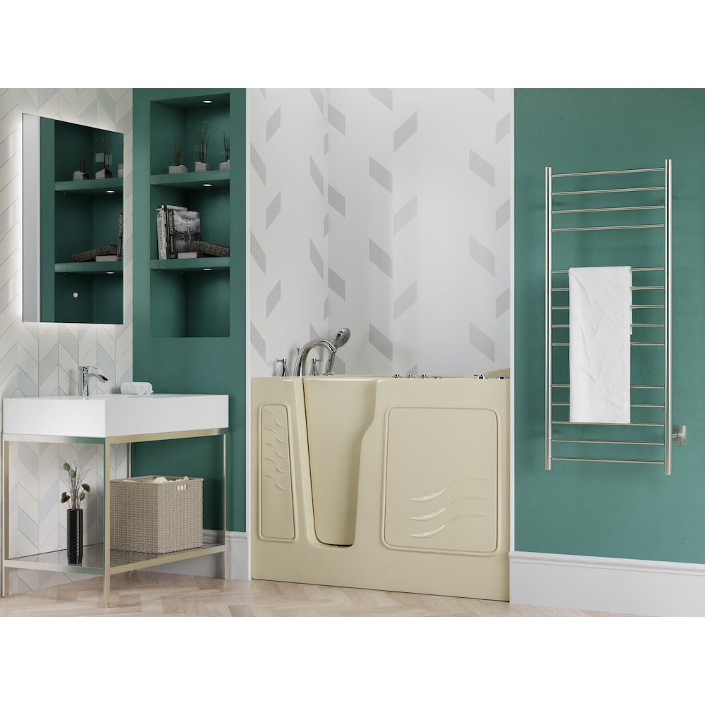 4 ft. 4-inch Left Drain Walk-In Whirlpool and Air Bathtub in Biscuit