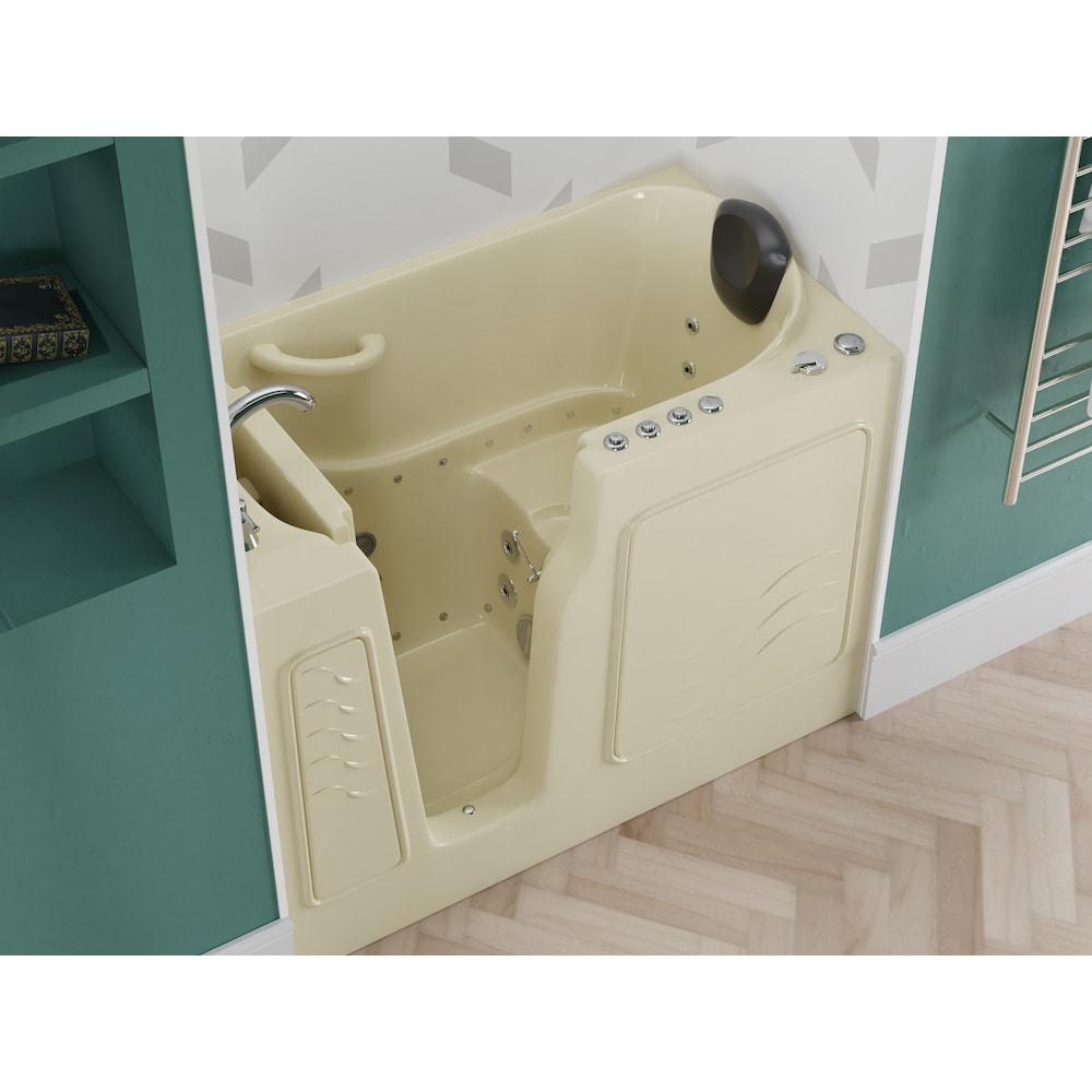 4 ft. 4-inch Left Drain Walk-In Whirlpool and Air Bathtub in Biscuit