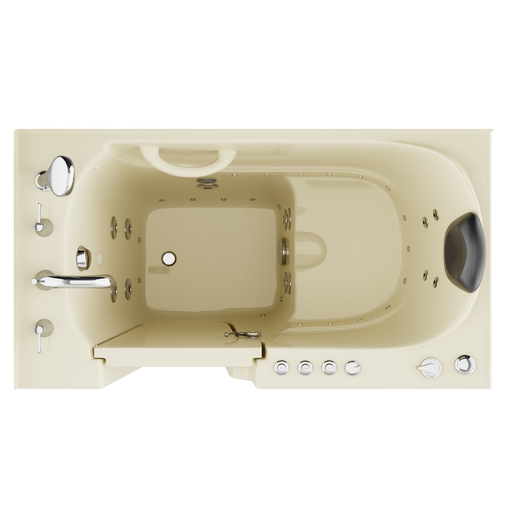 4 ft. 4-inch Left Drain Walk-In Whirlpool and Air Bathtub in Biscuit