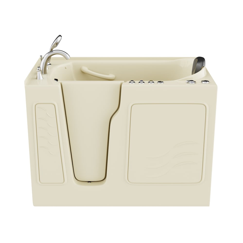 4 ft. 4-inch Left Drain Walk-In Whirlpool and Air Bathtub in Biscuit