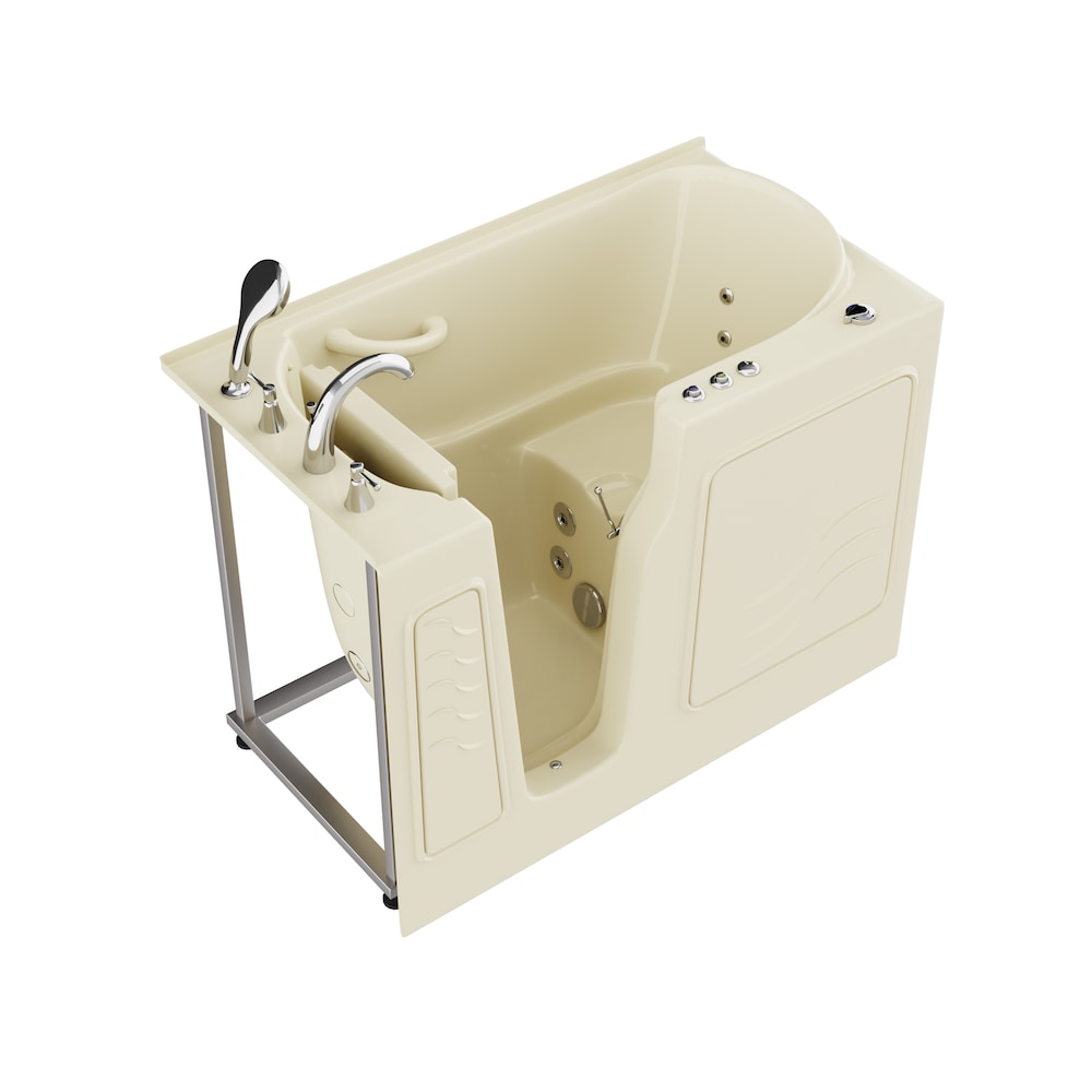 4 ft. 4-inch Left Drain Walk-In Whirlpool Bathtub in Biscuit