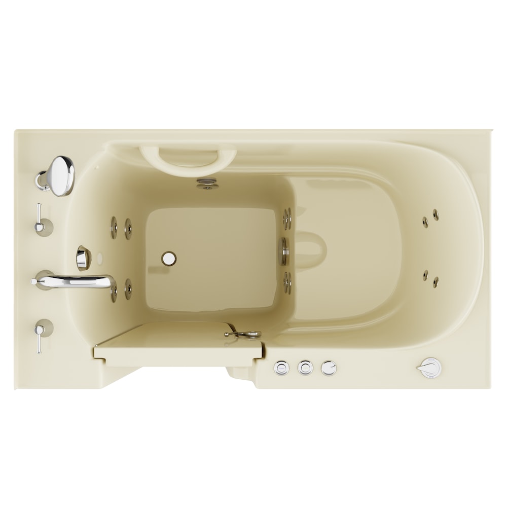 4 ft. 4-inch Left Drain Walk-In Whirlpool Bathtub in Biscuit