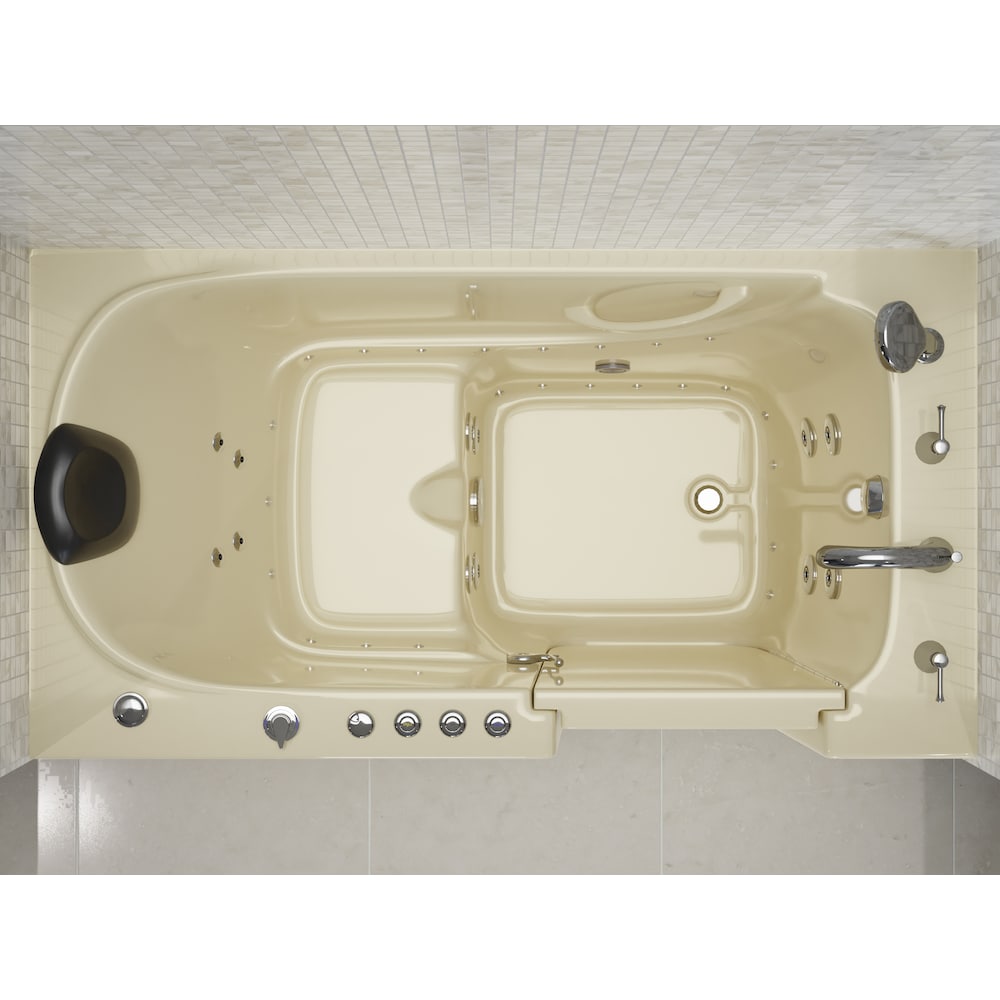 5 ft. Right Drain Walk-In Whirlpool and Air Bathtub in Biscuit