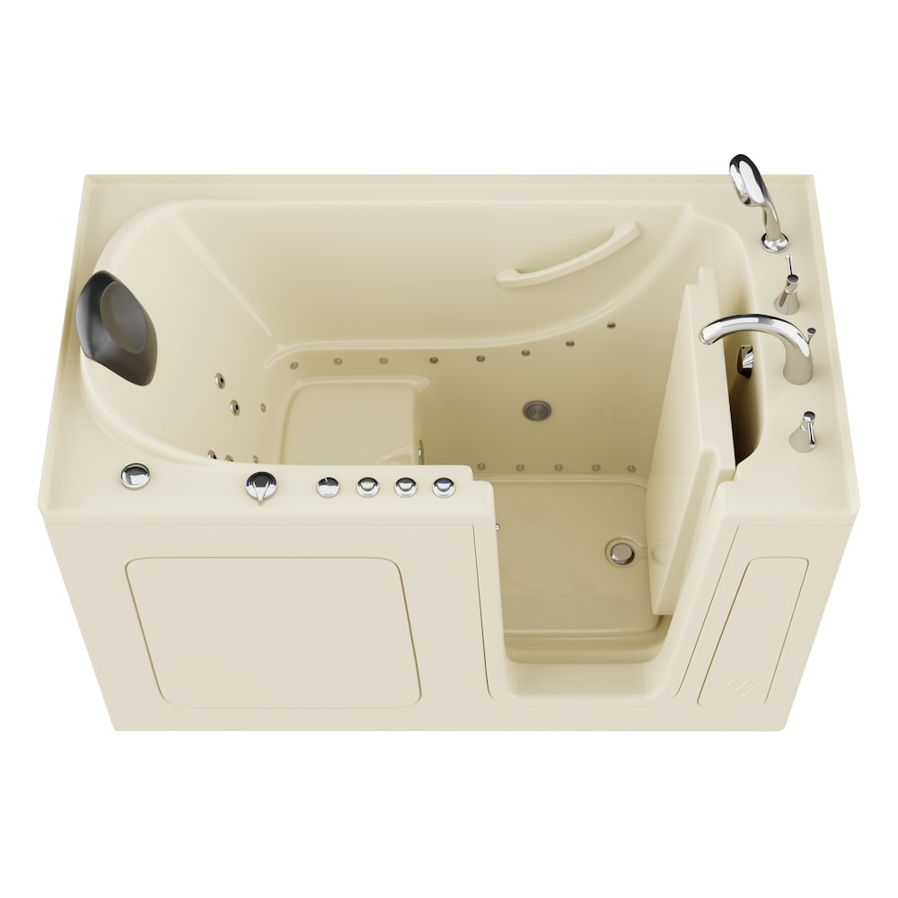 5 ft. Right Drain Walk-In Whirlpool and Air Bathtub in Biscuit