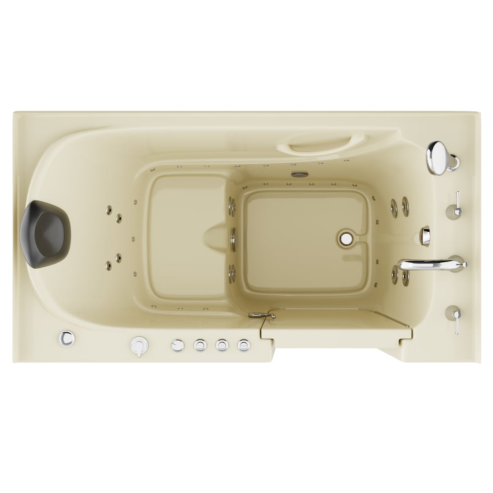 5 ft. Right Drain Walk-In Whirlpool and Air Bathtub in Biscuit