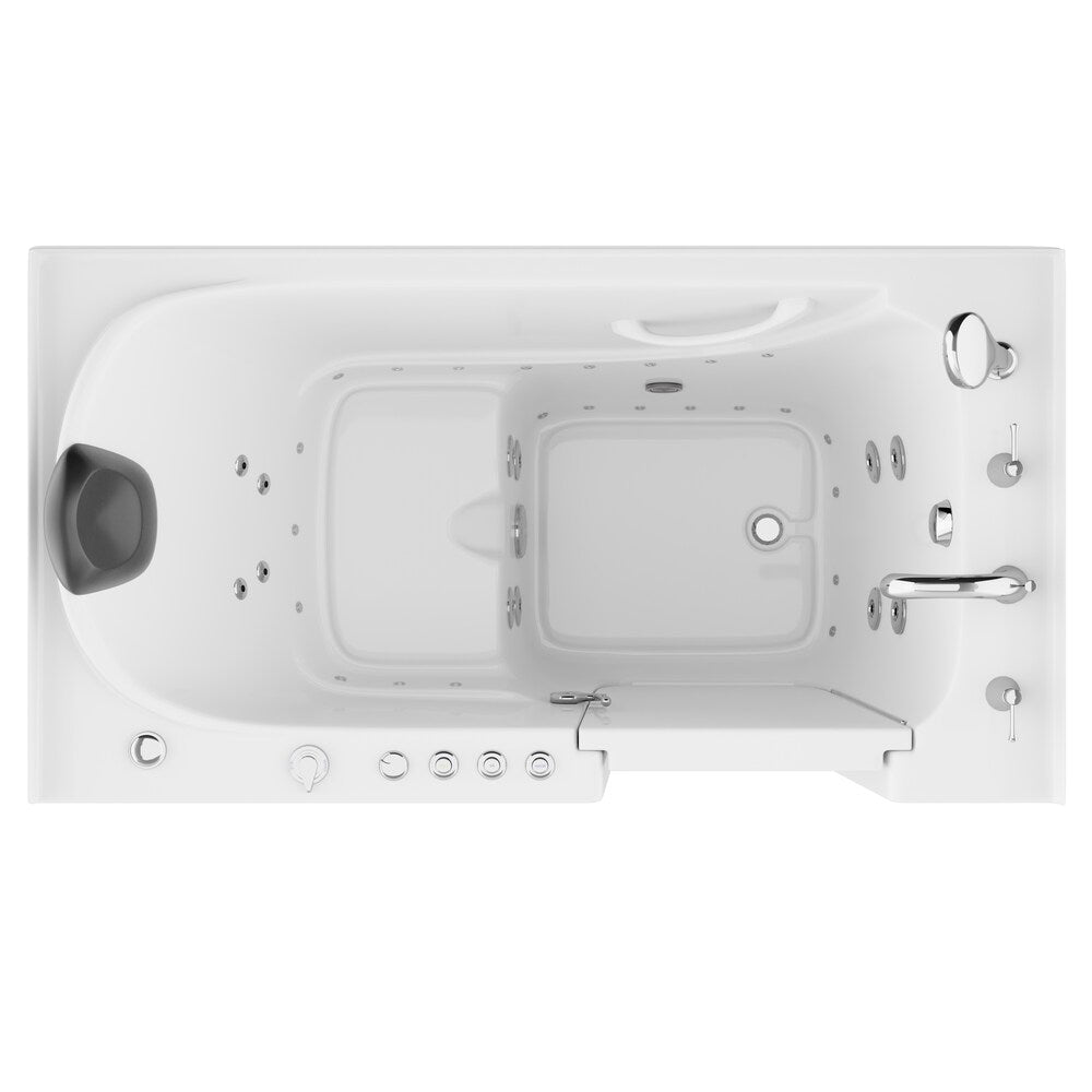5 ft. Right Drain Walk-In Whirlpool and Whirlpool Air Bath Tub in White