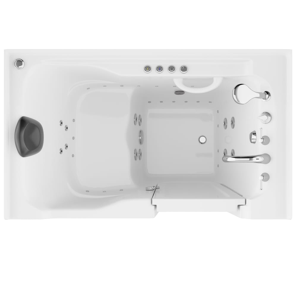 5 ft. Right Drain Walk-In Whirlpool and Air Bathtub in White