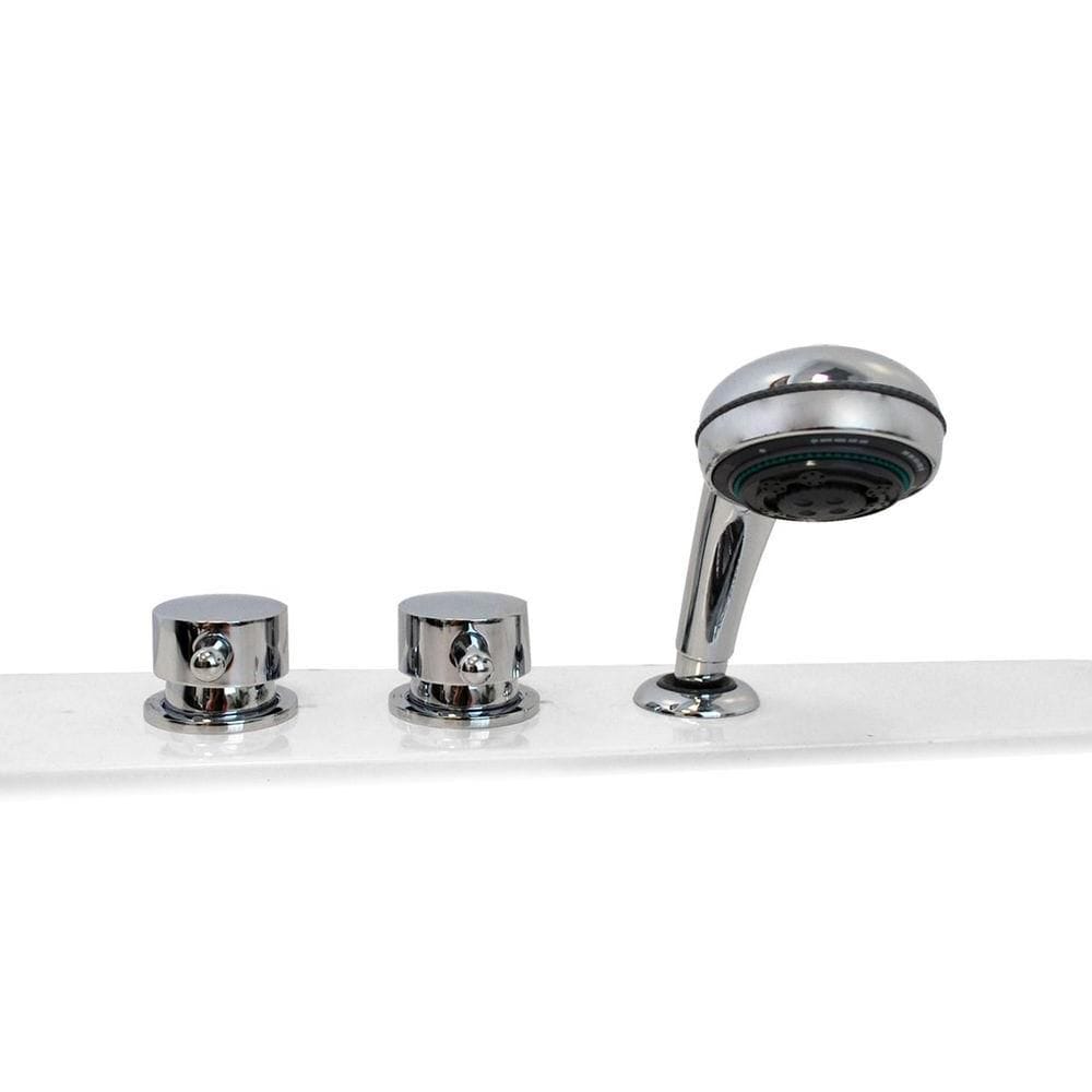 Baignoire rectangulaire en fibre de verre de 4 pi 5 po avec drain à gauche et ouverture vers l'intérieur en blanc