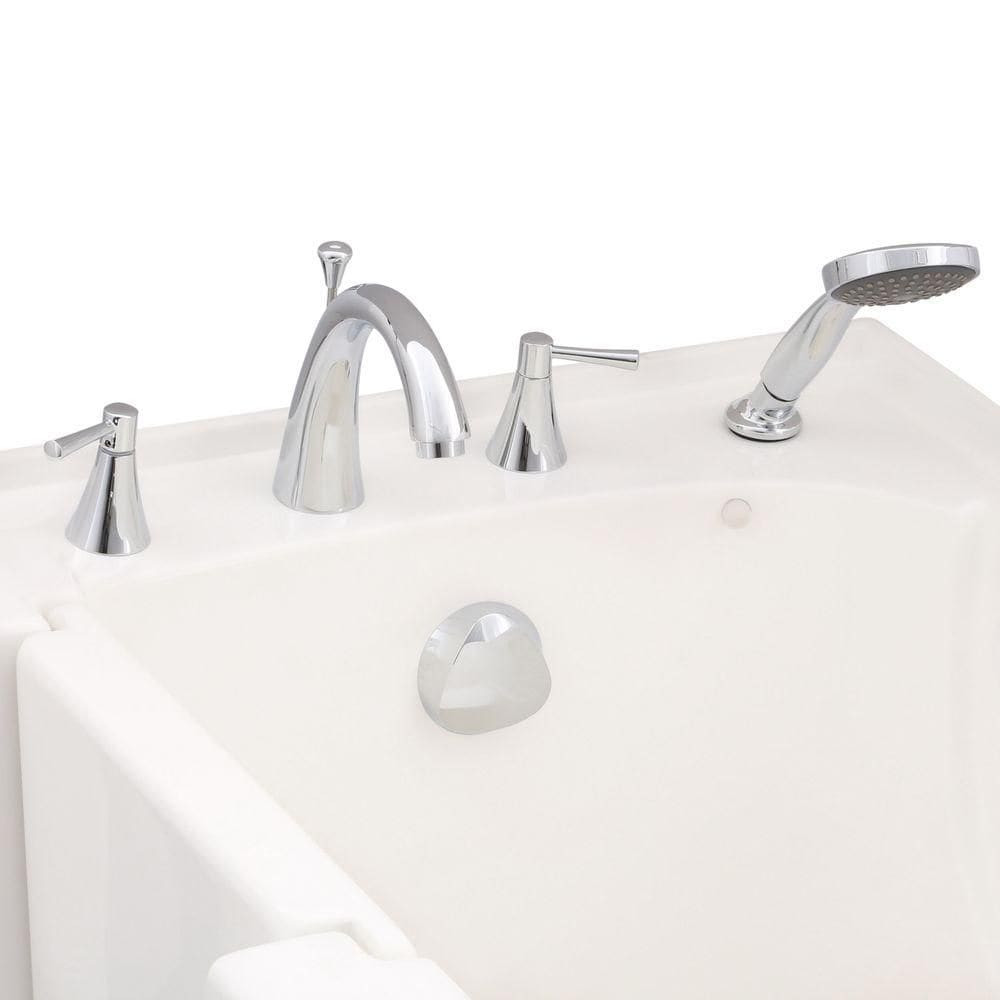 Baignoire à accès direct avec drain à gauche de 4,5 pi en blanc
