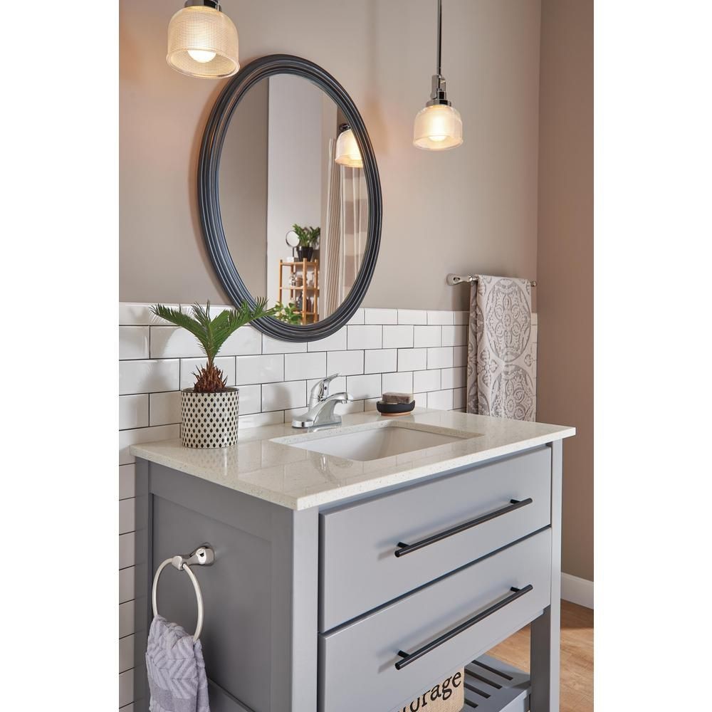 Foundations 4 in. Centerset Single Handle Lever Bathroom Sink Faucet Standard Flow in Chrome