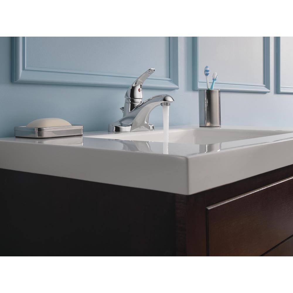 Foundations 4 in. Centerset Single Handle Lever Bathroom Sink Faucet Standard Flow in Chrome