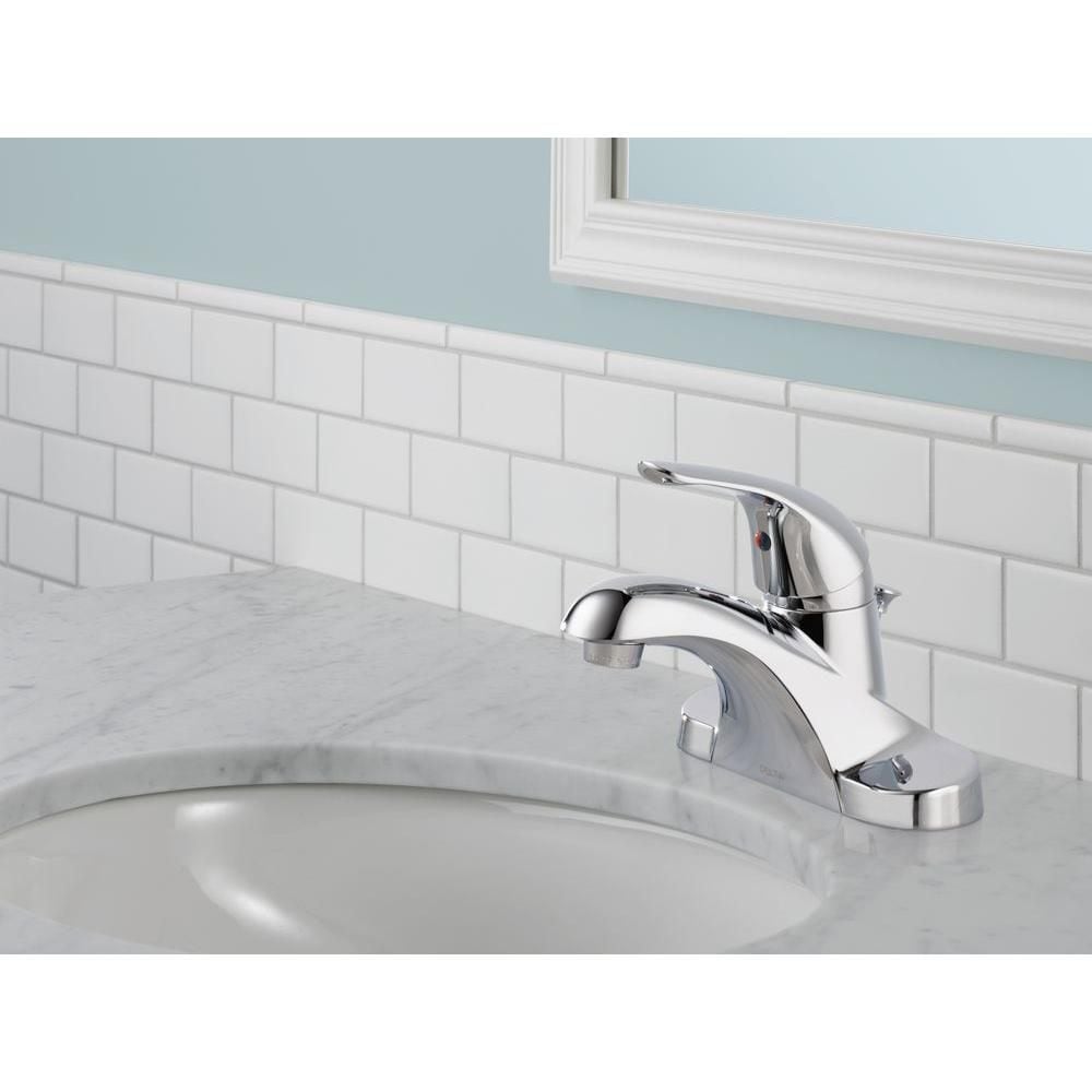 Foundations 4 in. Centerset Single Handle Lever Bathroom Sink Faucet Standard Flow in Chrome