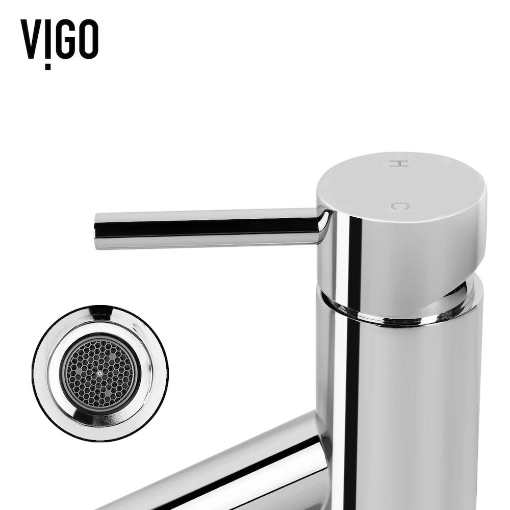 Robinet de salle de bain à poignée unique et trou unique Dior en chrome