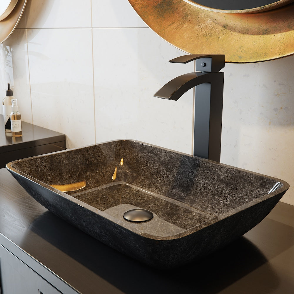 Duris Single Hole Single-Handle Vessel Bathroom Faucet in Matte Black