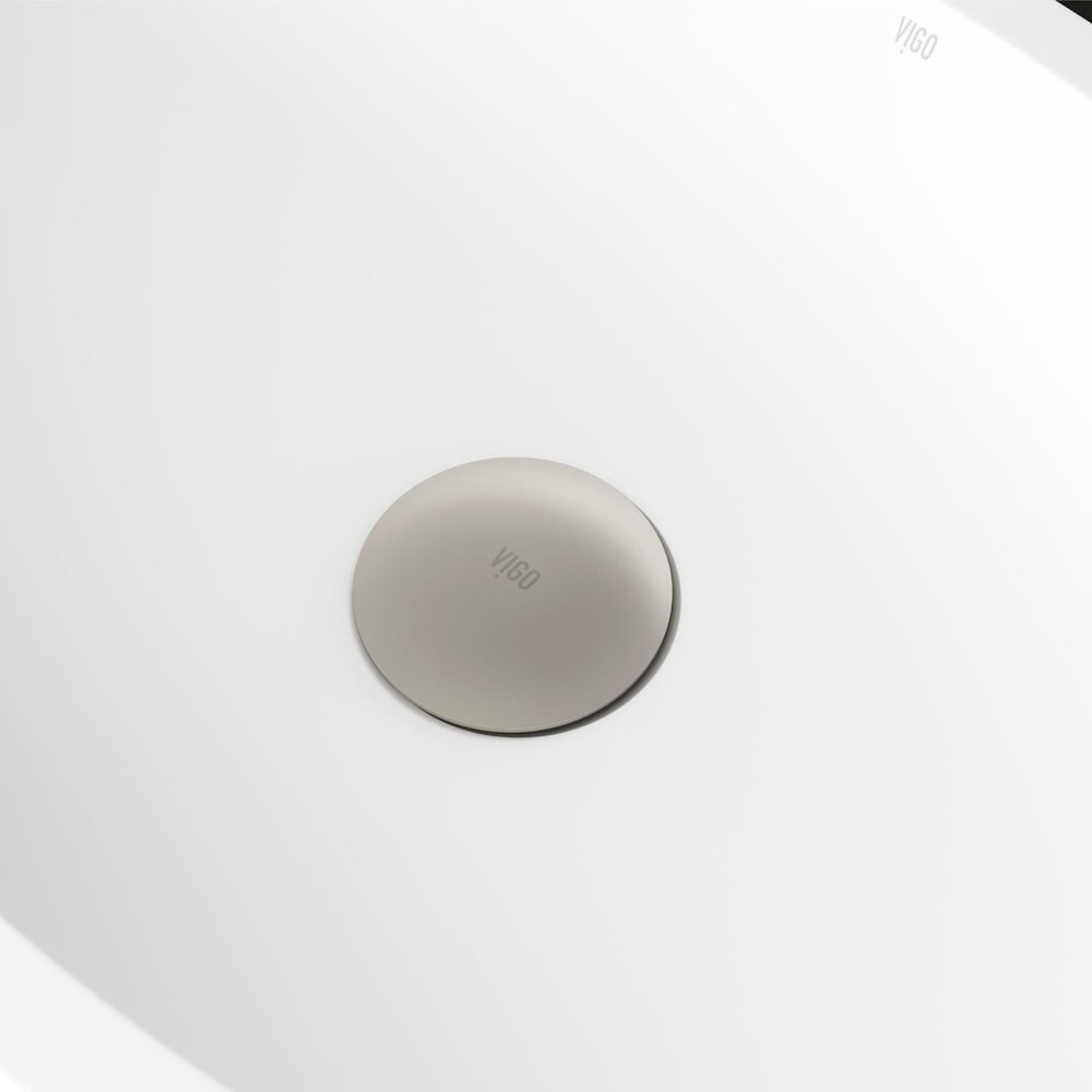 Vessel Bathroom Sink Pop-Up Drain and Mounting Ring in Brushed Nickel