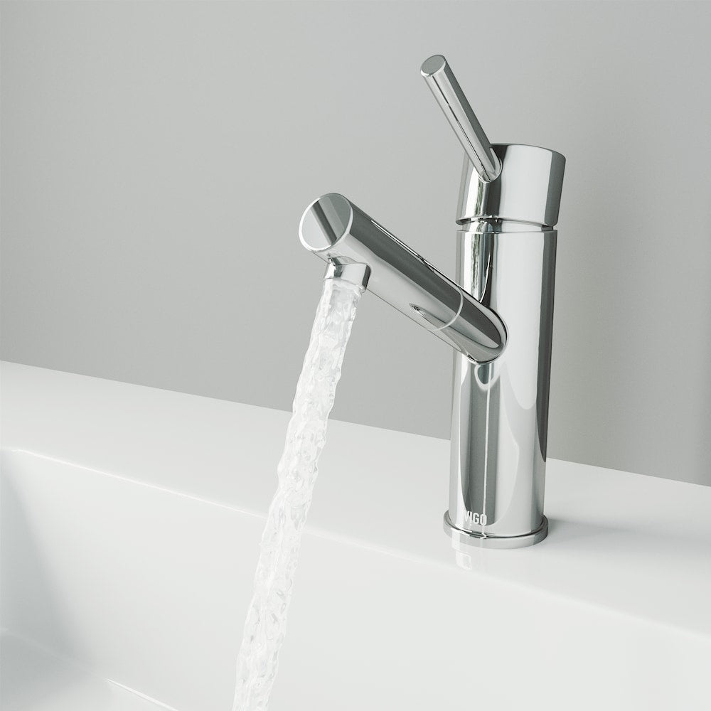 Robinet de salle de bain monotrou à poignée unique Noma en chrome
