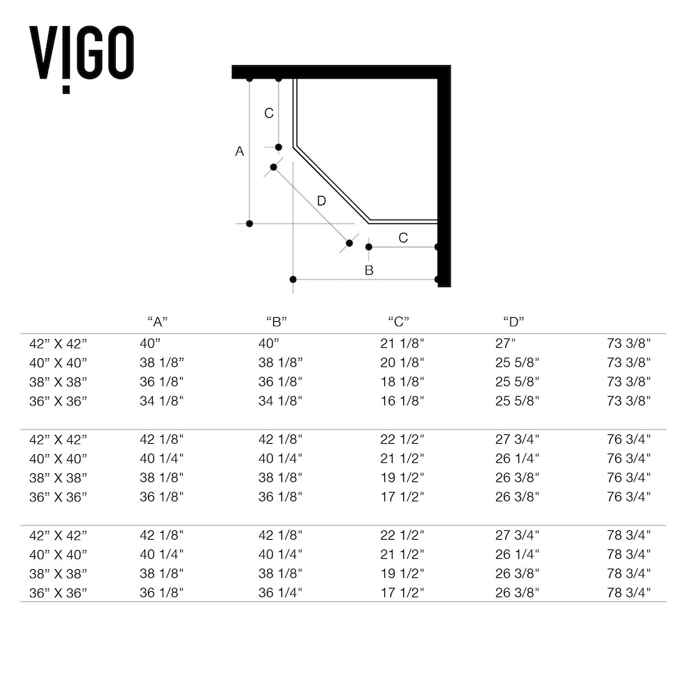 Verona 42 in. D x 42 in. W x 77 in. H Frameless Hinged Neo-angle Shower Enclosure Kit in Brushed Nickel with Clear Glass