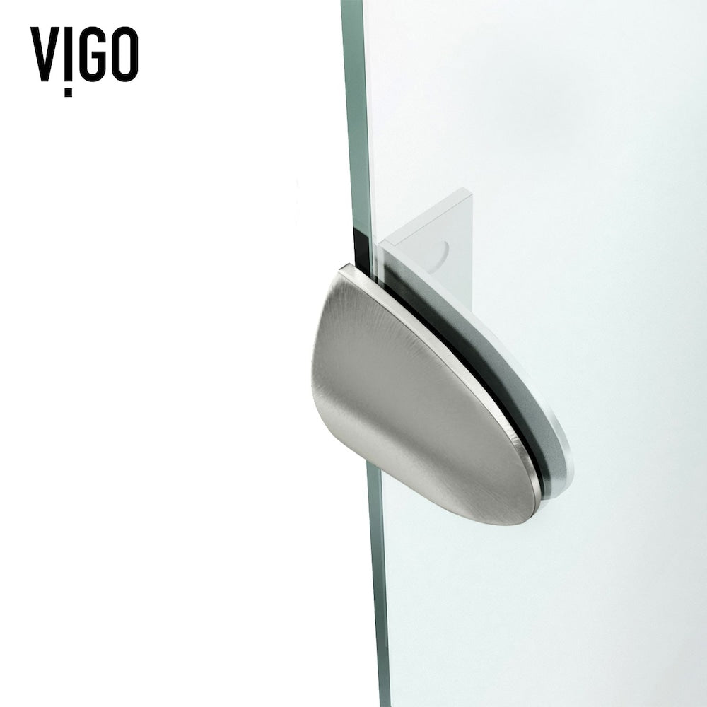 Verona 42 in. D x 42 in. W x 77 in. H Frameless Hinged Neo-angle Shower Enclosure Kit in Brushed Nickel with Clear Glass