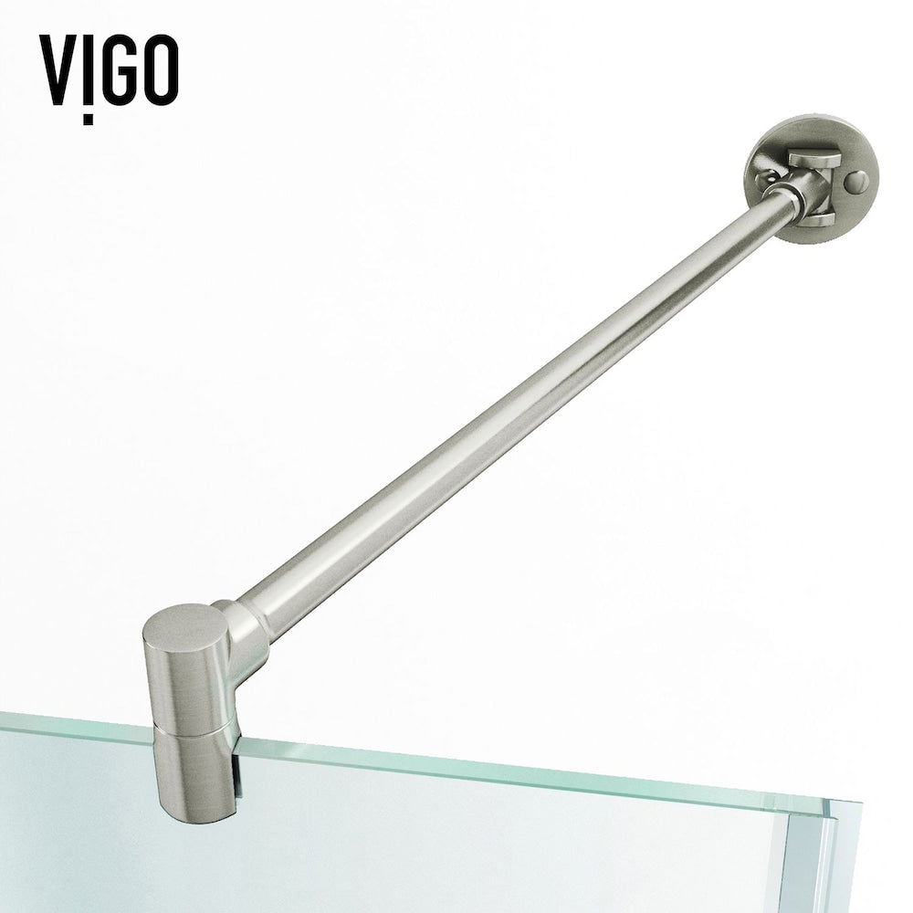 Verona 42 in. D x 42 in. W x 77 in. H Frameless Hinged Neo-angle Shower Enclosure Kit in Brushed Nickel with Clear Glass