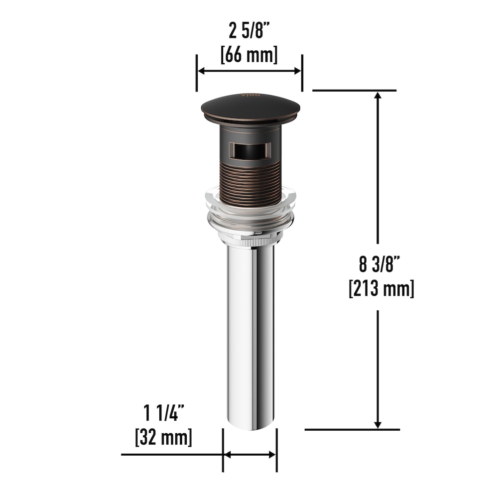 Bathroom Sink Pop-Up Drain with Overflow in Antique Rubbed Bronze