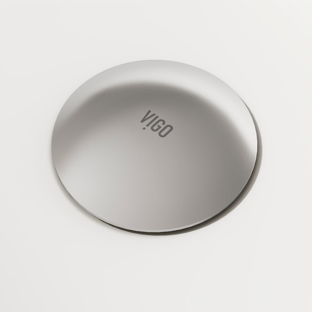 Bonde escamotable pour lavabo de salle de bain avec trop-plein en nickel brossé