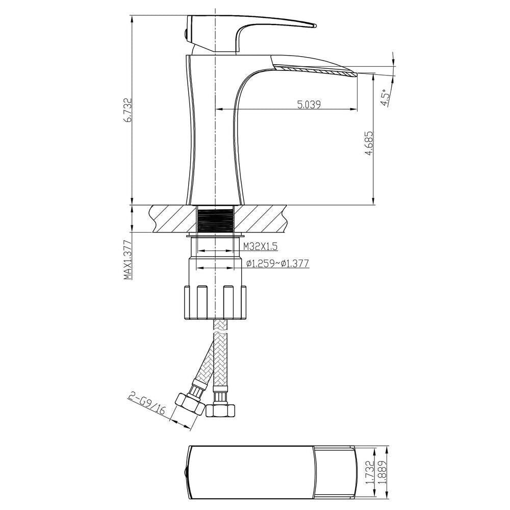 1 Hole CUPC Approved Lead Free Brass Faucet In Chrome Color AI-1786