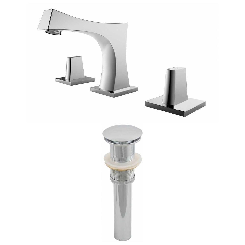 3H8-in. CUPC Approved Stainless Steel Faucet Set In Chrome Color - Drain Incl. AI-1994