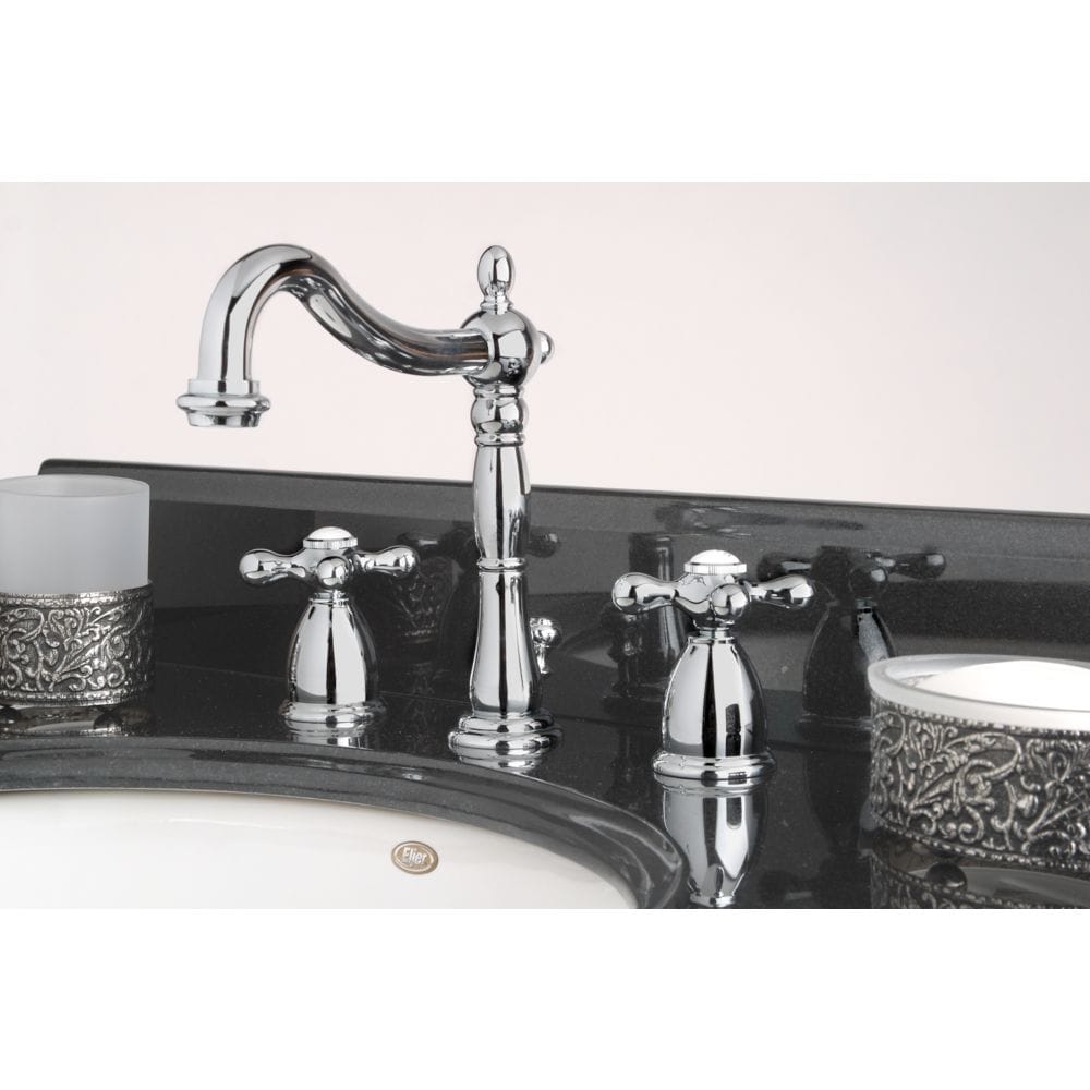 Robinet de salle de bain à arc élevé à 2 poignées (8 pouces) de style victorien en chrome avec poignées croisées