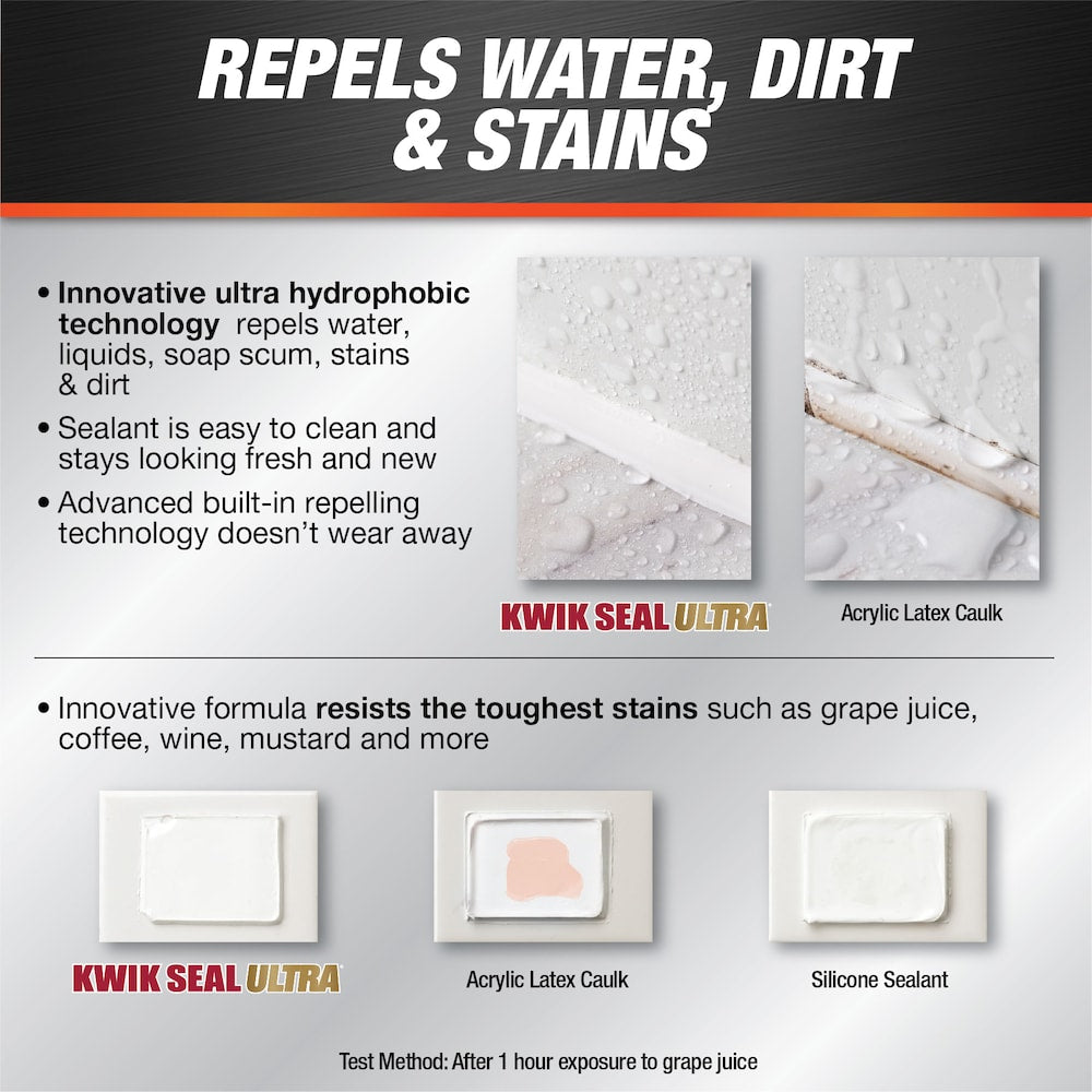Mastic avancé KWIK SEAL ULTRA® pour cuisine et salle de bain Biscuit 162 ml (tube compressible)
