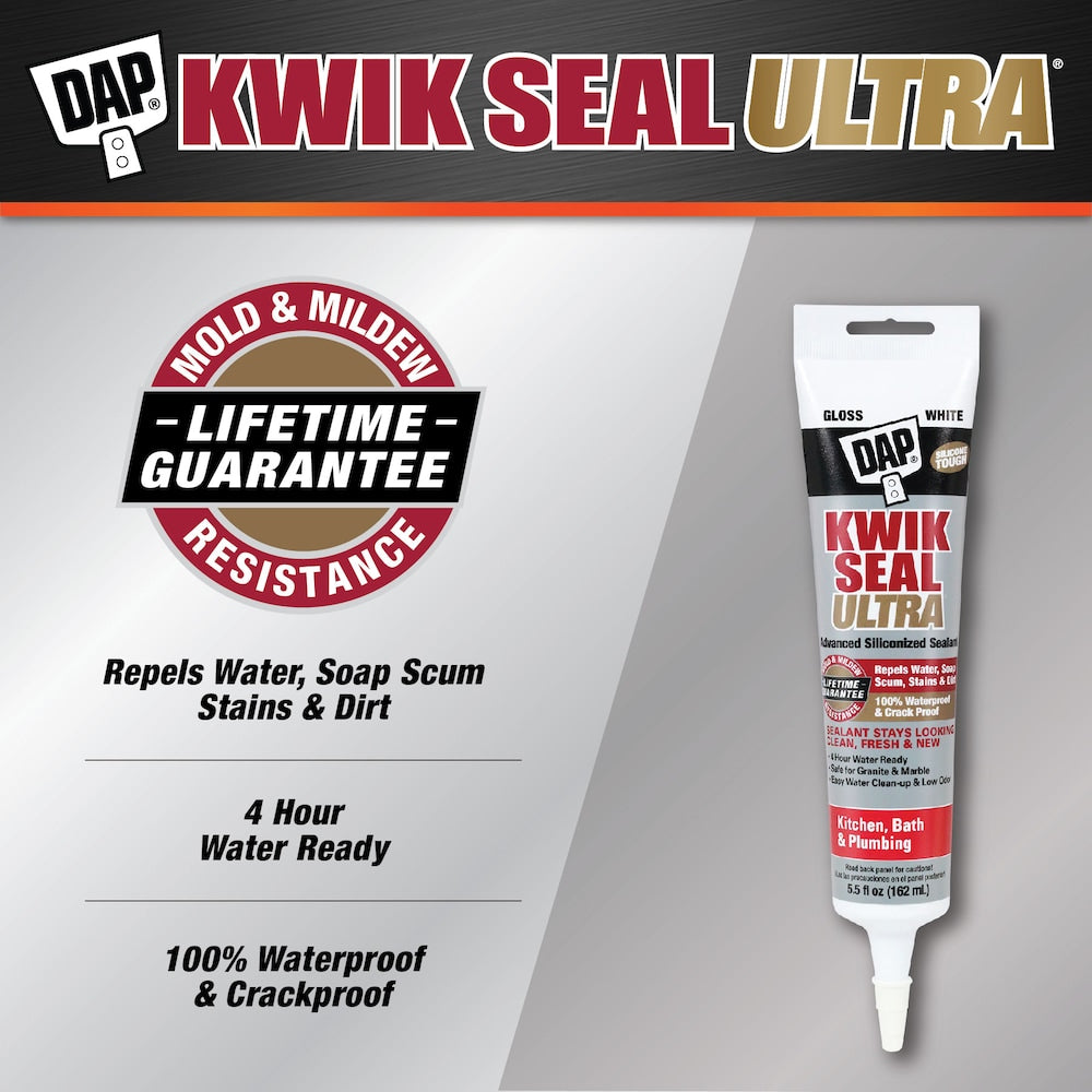 Mastic avancé KWIK SEAL ULTRA® pour cuisine et salle de bain Biscuit 162 ml (tube compressible)