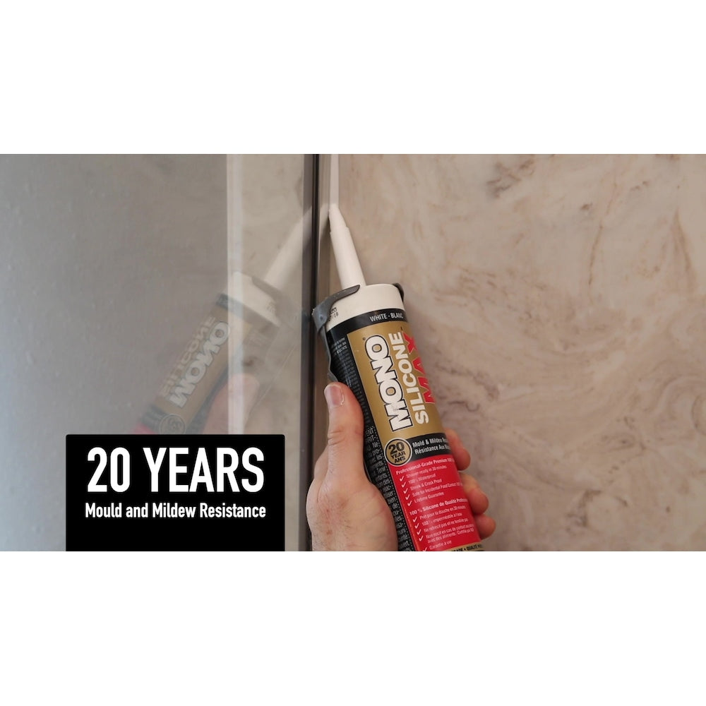 MONO® SILICONE MAX Premium Sealant 100% Silicone for Kitchen, Bath & Plumbing Clear 290 mL