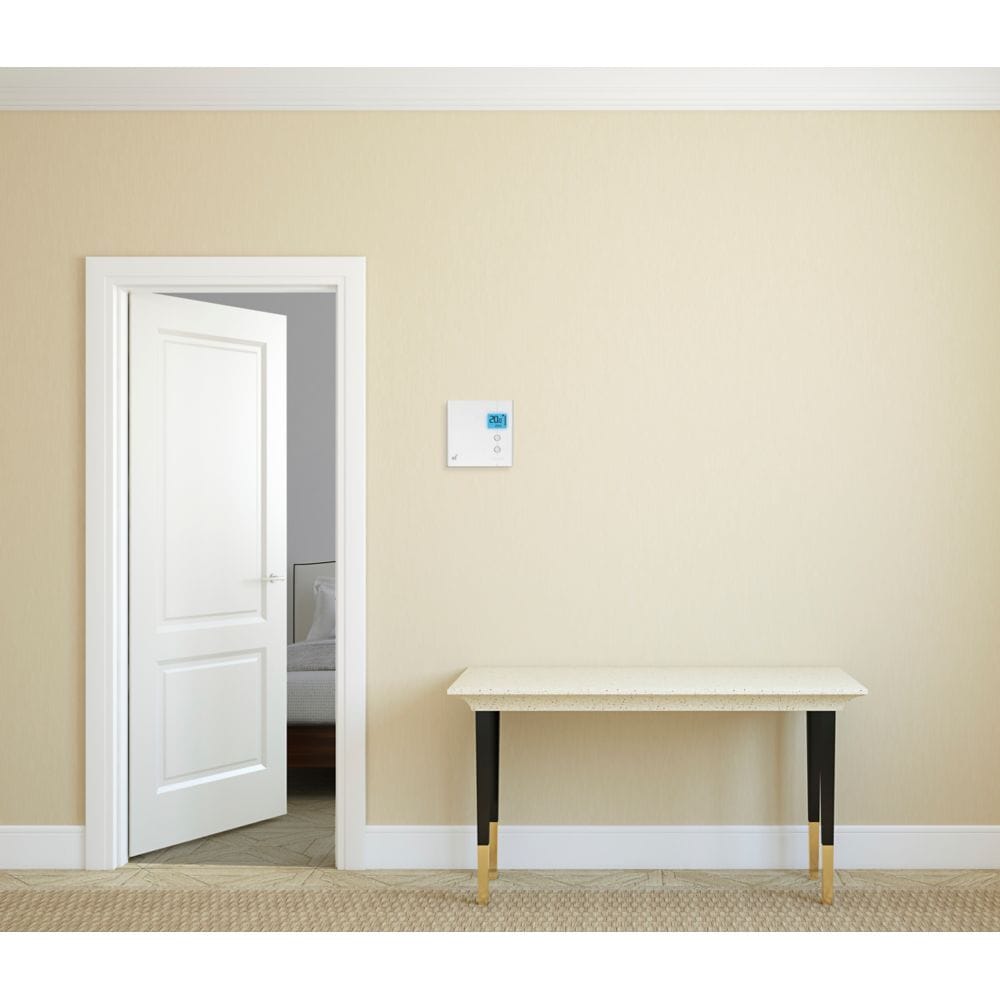 Thermostat mural rétroéclairé Kiz-Wave 4000W/240V en blanc