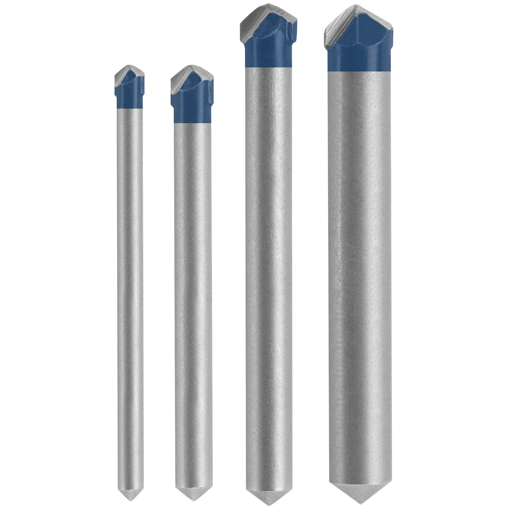 Carbide Tipped Tile Drill Bit Set for Stone Tile, Granite, Slate, Ceramic and Glass (4-Piece)