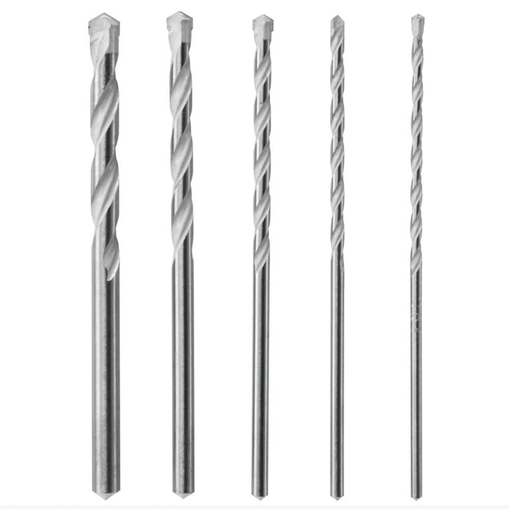 Multi-Purpose Carbide Drill Bits for Drilling Tile, Masonry, Wood, Metal and Concrete (5-Piece)
